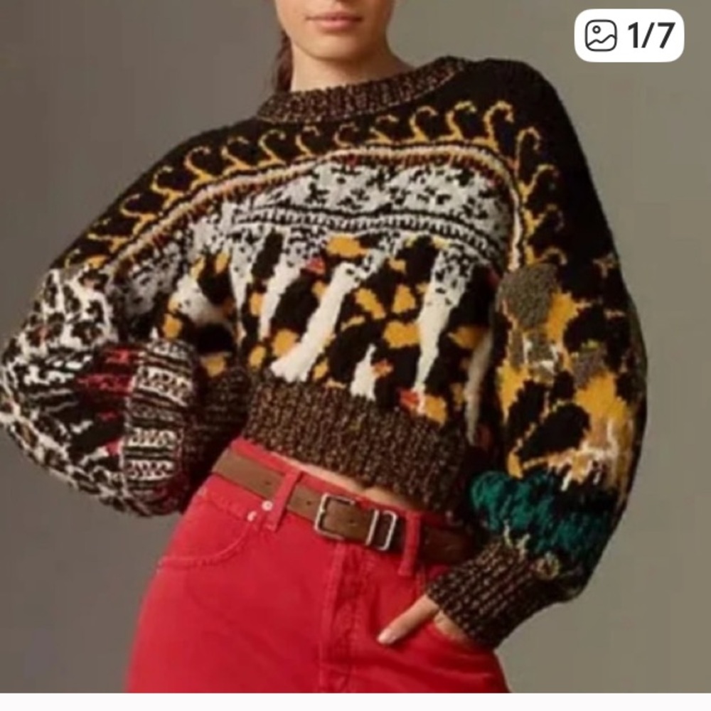 Anthropology Pilcro Black and White Patterned Sweater - Picture 9 of 9